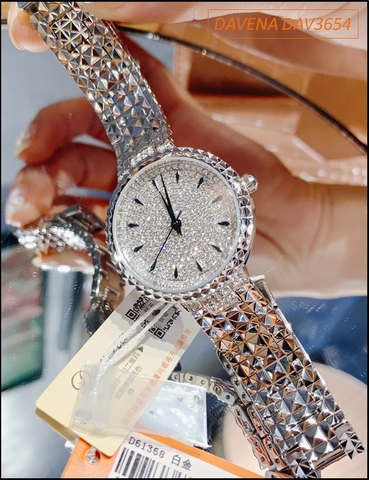 Đồng hồ Nữ Davena Swarovski Crystal Full đính đá size nhỏ (34mm)