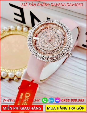 Đồng hồ Nữ Davena Mặt Bông Hoa Full Đá Swarovski Rose Gold