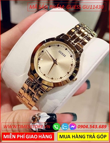 Đồng Hồ Nữ Guess Chelsea Mặt Tròn Dây Kim Loại Vàng Gold