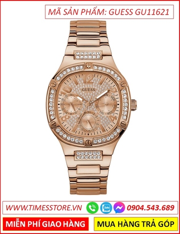 Đồng Hồ Nữ Guess Duchess Mặt Vuông Dây Kim Loại Rose Gold