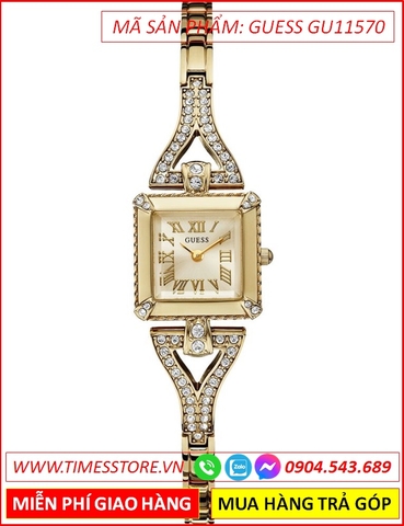 Đồng Hồ Nữ Guess Flawless Mặt Vuông Lắc Tay Vàng Gold