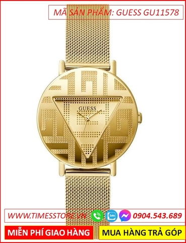 Đồng Hồ Nữ Guess Lady Mặt Tròn Dây Mesh Lưới Vàng Gold