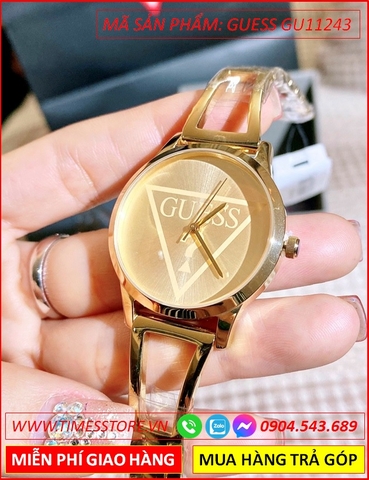 Đồng hồ Nữ Guess Vàng Gold Luxury Mặt Tròn Dây Lắc Tay