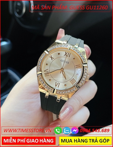 Đồng hồ Nữ Guess Vàng Gold Luxury Silicone Màu Đen