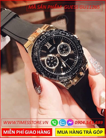 Đồng hồ Nữ Guess Rose Gold Luxury Mặt Tròn Dây Cao Su