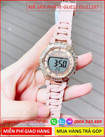 Đồng hồ Nữ Guess Digital Rose Gold Dây Silicone Màu Hồng