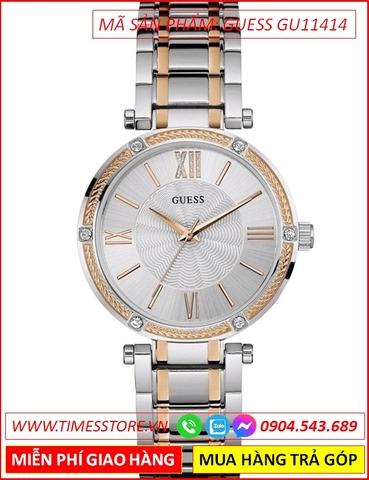 Đồng Hồ Nữ Guess Mặt Đính Đá Dây Kim Loại Demi Rose Gold