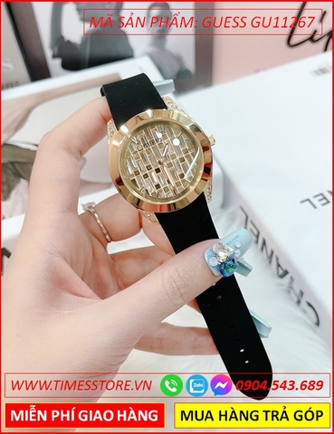 Đồng hồ Nữ Guess Vàng Gold Luxury Mặt Vàng Dây Silicone