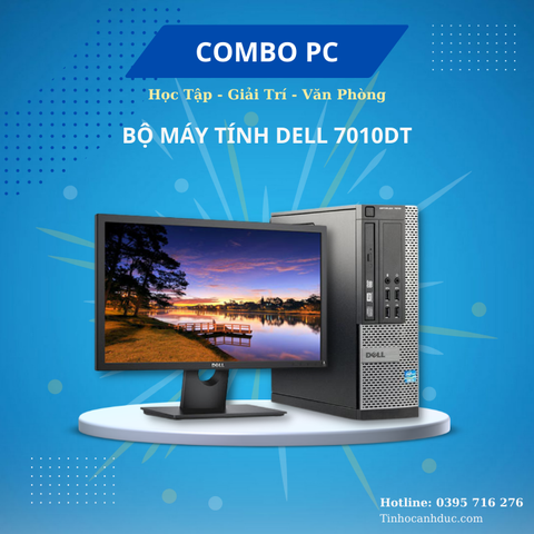 Bộ Máy Tính Dell Optiplex 7010DT i7/8GB/SSD 240GB + Màn Dell Led 24inch