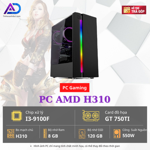 PC GAMING CŨ H310 I3 9100F 8GB 750Ti