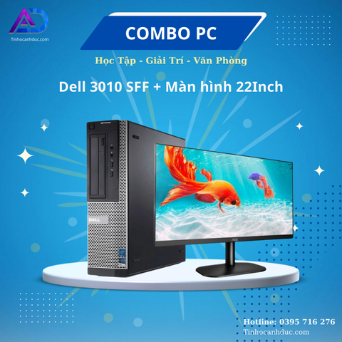 Bộ Máy Tính Dell Optiplex 3010 SFF i7 2600/8GB/240GB+Màn hình Led 22Inch