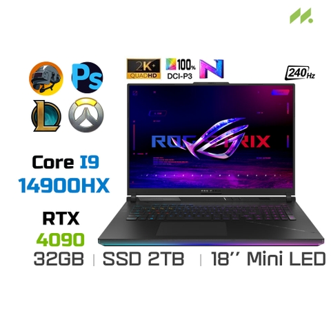 Laptop Gaming Asus ROG Strix SCAR 18 G834JYR-R6011W (i9-14900HX, RTX 4090 16GB, Ram 32GB DDR5, SSD 2TB, 18 Inch IPS 240Hz 2K+)