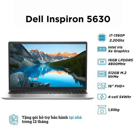 [NEW 100%] Dell Inspiron 5630 (i7-1360P | RAM 16G | SSD 512GB NVMe | 16 inch FHD+)