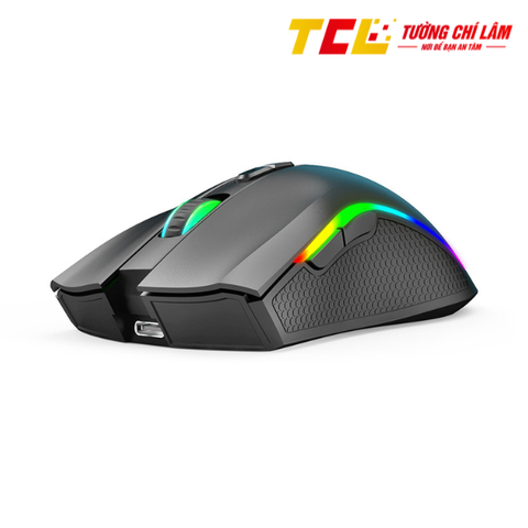 CHUỘT GAMING KHÔNG DÂY EDRA EM624W ĐEN (USB WIRELESS 2.4GHZ/BLUETOOTH/RGB/HUANO SWITCH)