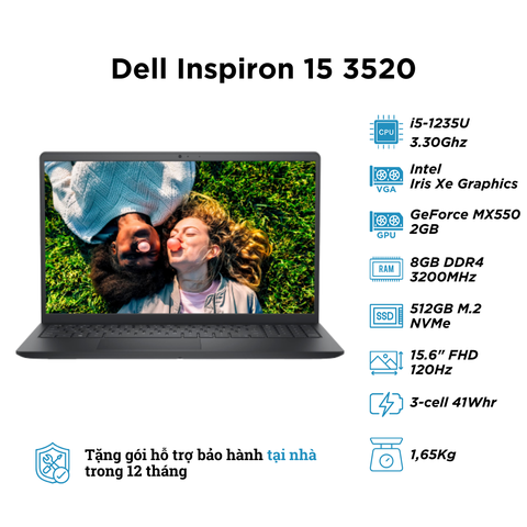 Dell Inspiron 15 3520 (i5-1235U | RAM 8GB | SSD 512GB | 15.6 Inch FHD 120Hz)