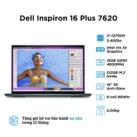 Dell Inspiron 16 Plus 7620 (i7-12700H | RAM 16GB | SSD 512GB | 16 Inch 3K)