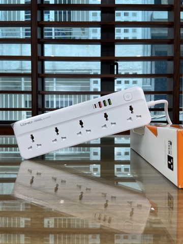 Ổ CẮM ĐIỆN ĐA NĂNG LDNIO SC5415 - 05 CHÂN CẮM 3 CHẤU + 03 CỔNG USB + 01 CỔNG TYPE C