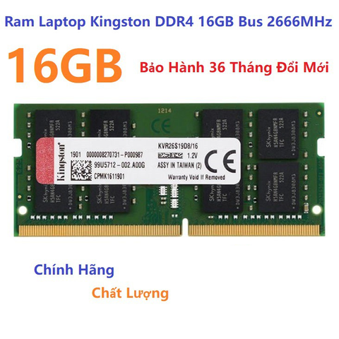 RAM Laptop Kington 16GB 2666MHz DDR4 (1x16GB) (NEW)