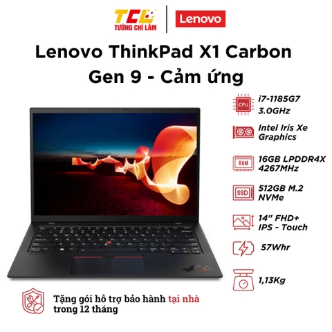 Lenovo ThinkPad X1 Carbon Gen 9 (i7-1185G7 | RAM 16GB | SSD 512GB | 14 Inch FHD+ | Cảm ứng)