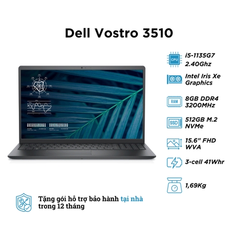 Dell Vostro 3510 (i5-1135G7 | RAM 8GB | SSD 512GB | 15.6 Inch FHD)