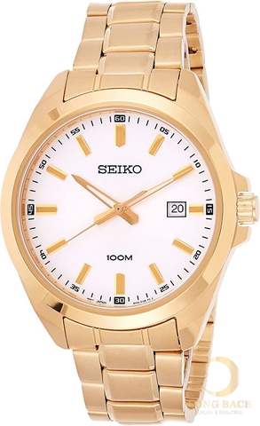 lbwm ĐỒNG HỒ NAM SEIKO SUR280P1 MÁY PIN DÂY KIM LOẠI MẠ VÀNG