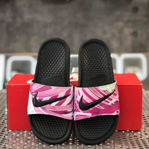 NIKE BENASSI JDI PRINT SLIDE 'BLACK ACTIVE FUCHSIA' - 618919030