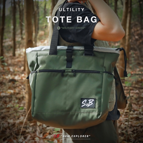 S&B ULTILITY TOTE BAG 'MILITARY GREEN'