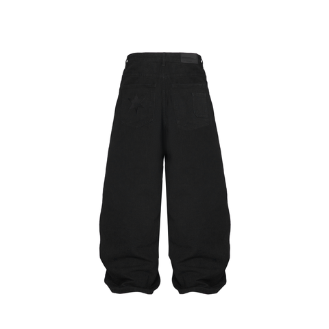 BLACK SMART BAGGY JEANS