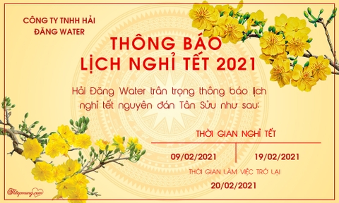 Thông báo lịch nghỉ tết nguyên đán Tân Sửu