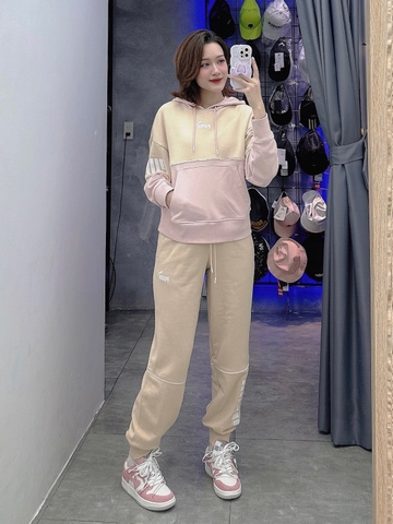 Bộ nỉ Puma Hoodie Women Beige (form Á)