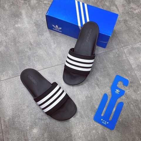 Adidas Dép Sọc Trắng Đen