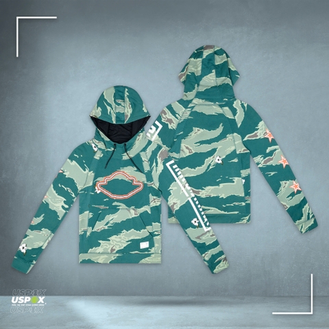Áo Hoodie Nike Air JD Pullover Camo Green