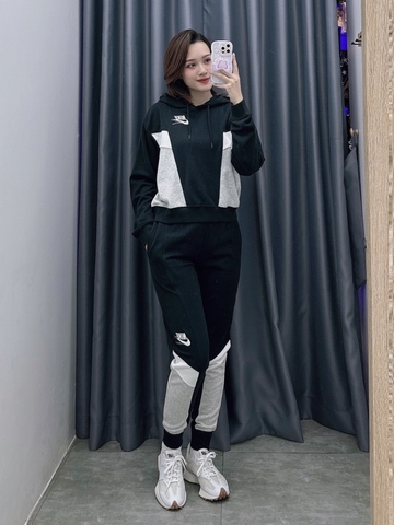 Bộ thể thao Hoodie Nike Wmns Sportswear Black (Form Á)