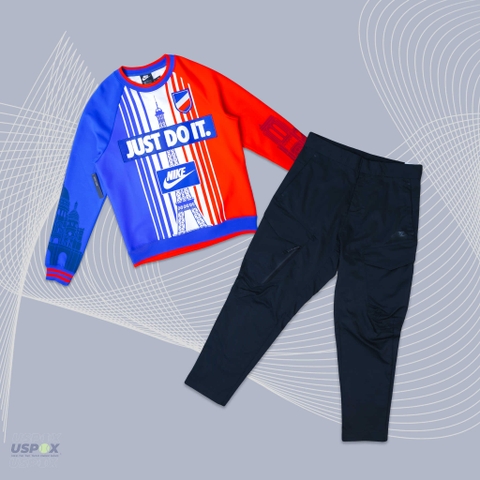 Áo Nike City Version Multicolor Splicing Red Blue (form Âu)