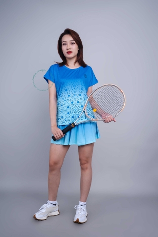 Bộ thể thao tennis nữ Bidi Badu Twist Color Aqua Blue