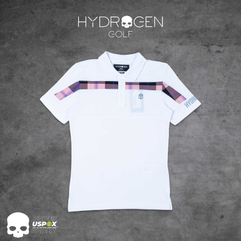 Áo Polo Golf Hydrogen Tech White Pink 2022