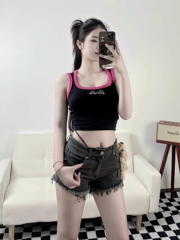 Quần short 13De Marzo Multiple Bear Logo Denim