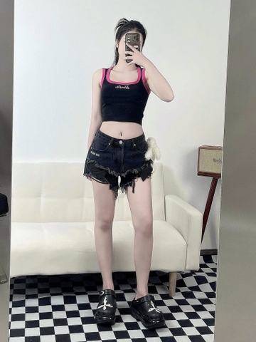 Quần short 13De Marzo Graffiti Double Layer black