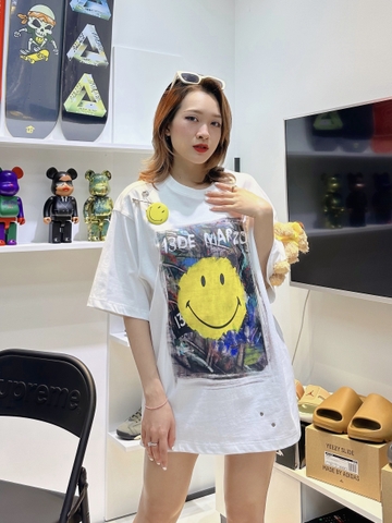 Áo phông 13De Marzo X Smiley Broken Pin Graffiti White