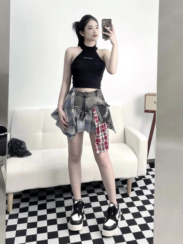 Áo Ba Lỗ cổ kiềng Nữ Weird Market Basic Black