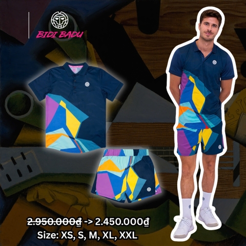Bộ thể thao Bidi Badu Twiggy 2024 Polo Dark Blue Mix