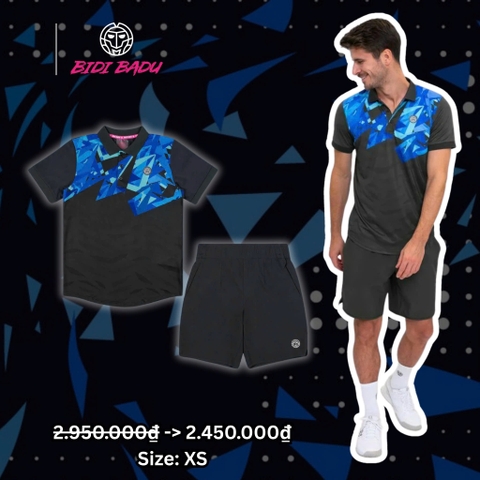 Bộ thể thao tennis Bidi Badu Spike Polo Dark Blue Grey 2024