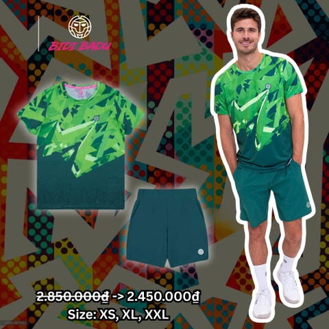 Bộ thể thao tennis Bidi Badu Spike Tee Dark Green 2024