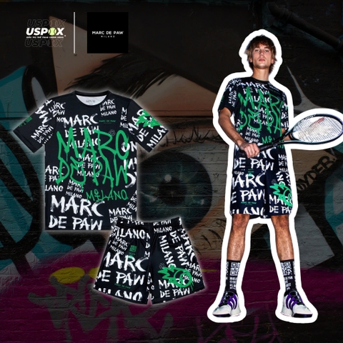 Bộ thể thao Marc De Paw Brush Stroke Black