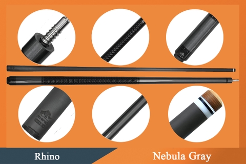 Cơ,Gậy Bi-a Rhino Nebula - Grey ngọn carbon Rhino | 1Cue.vn