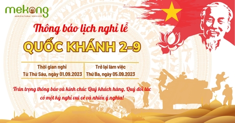 MEKONG THÔNG BÁO LỊCH NGHỈ LỄ QUỐC KHÁNH 2/9