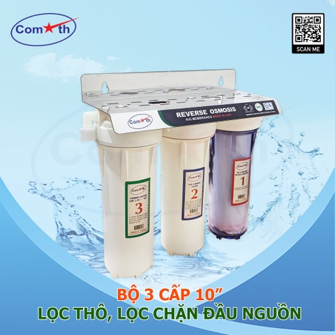 Bộ lọc nước 3 cấp 10inch lọc chặn lọc thô nước đầu nguồn