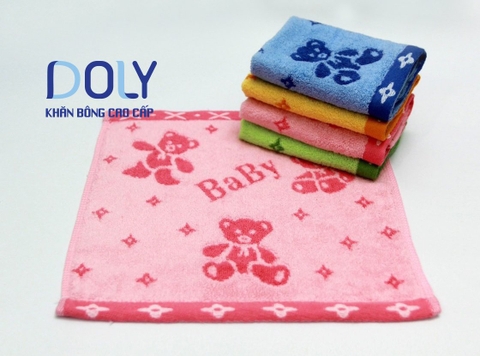 Khăn mặt trẻ em 30x30 cm, 100% Cotton, Mềm mại & Thấm hút.