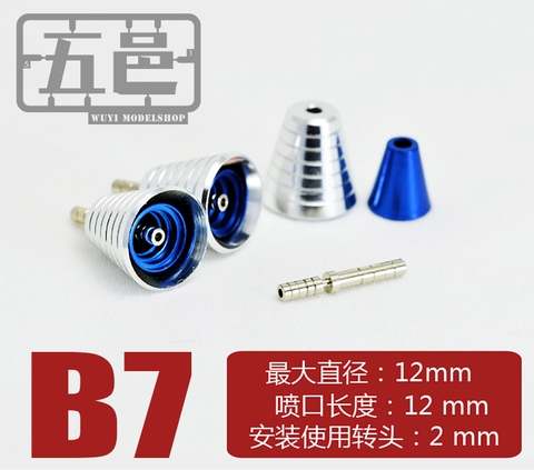 METAL PART NÂNG CẤP CHO MÔ HÌNH GUNDAM ỐNG XẢ LOẠI B7 12mm BLUE