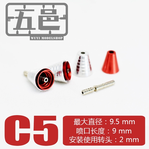 METAL PART NÂNG CẤP CHO MÔ HÌNH GUNDAM METAL PART ỐNG XẢ C5 RED 9.5mm